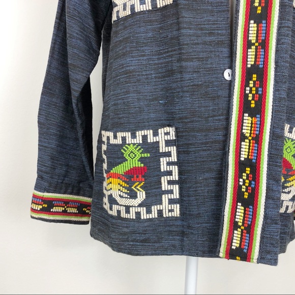 VINTAGE | Aztec Embroidery Jacket Multicolor A67 - Picture 5 of 13